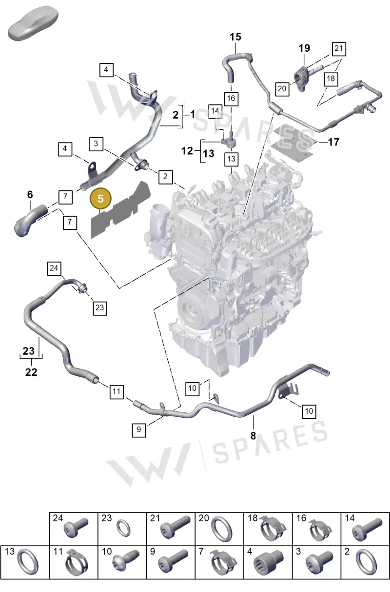 9A7121651 — Porsche Cayenne Coupe (2023-2023) diagram p60105050, position 5