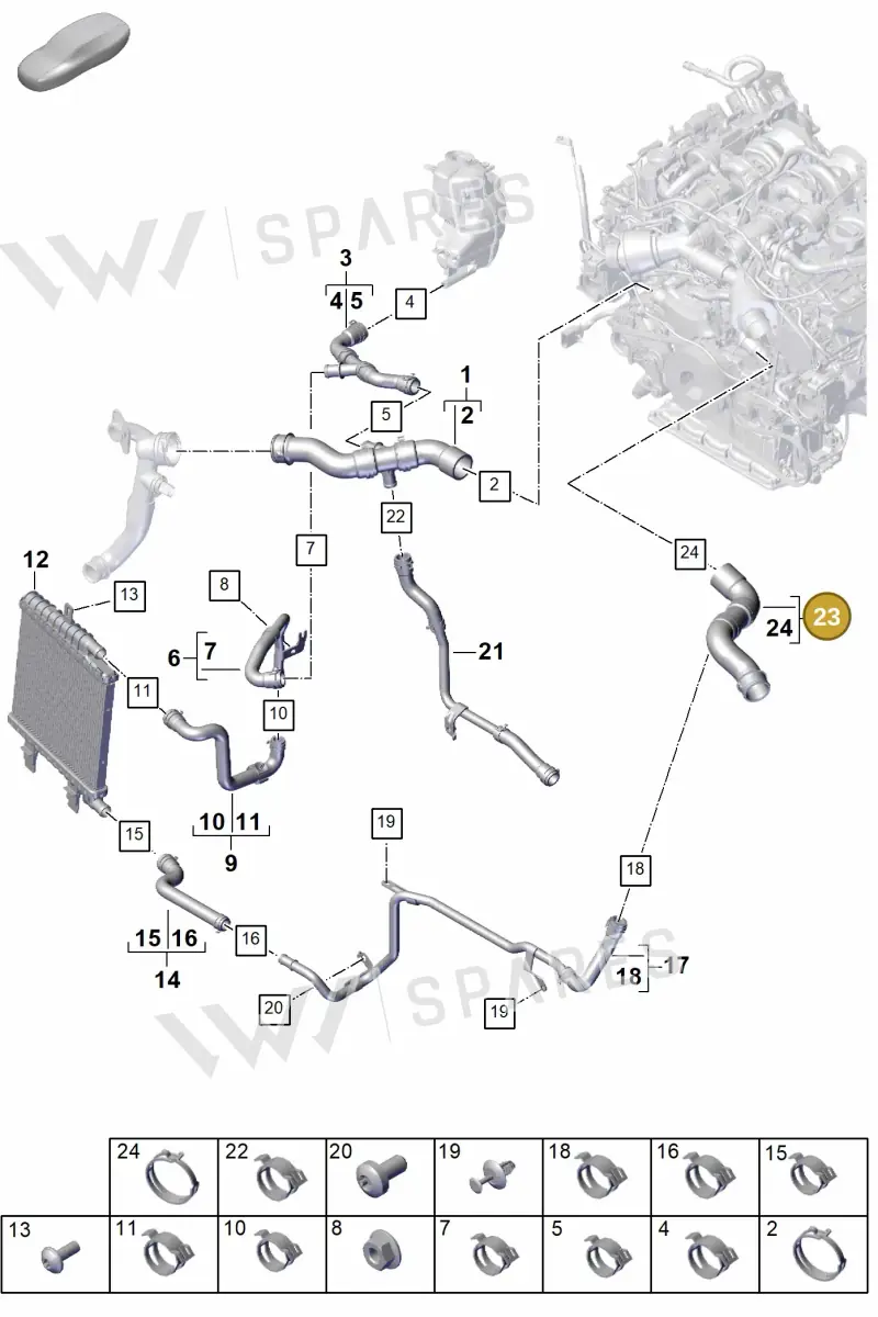 9A712210100 — Porsche Panamera (2023-2025) diagram p62105300, position 23