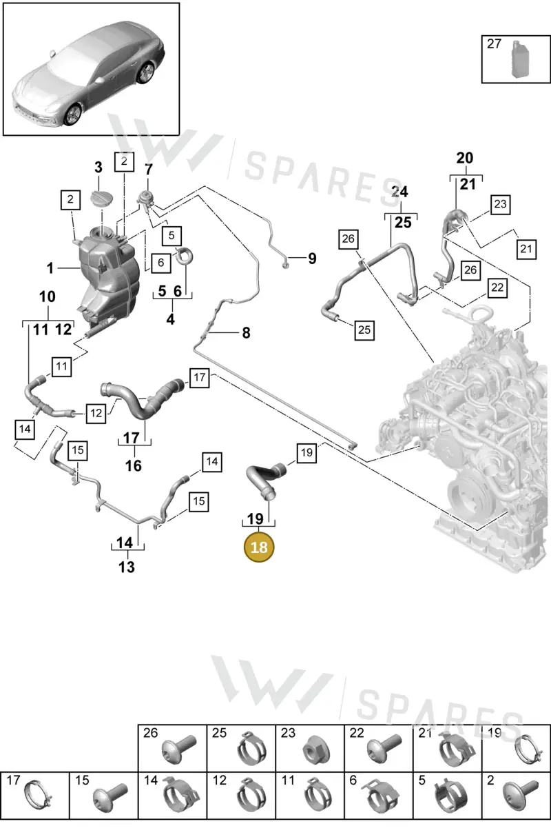 9A712210110 — Porsche Panamera (2016-2020) diagram p49105050, position 18