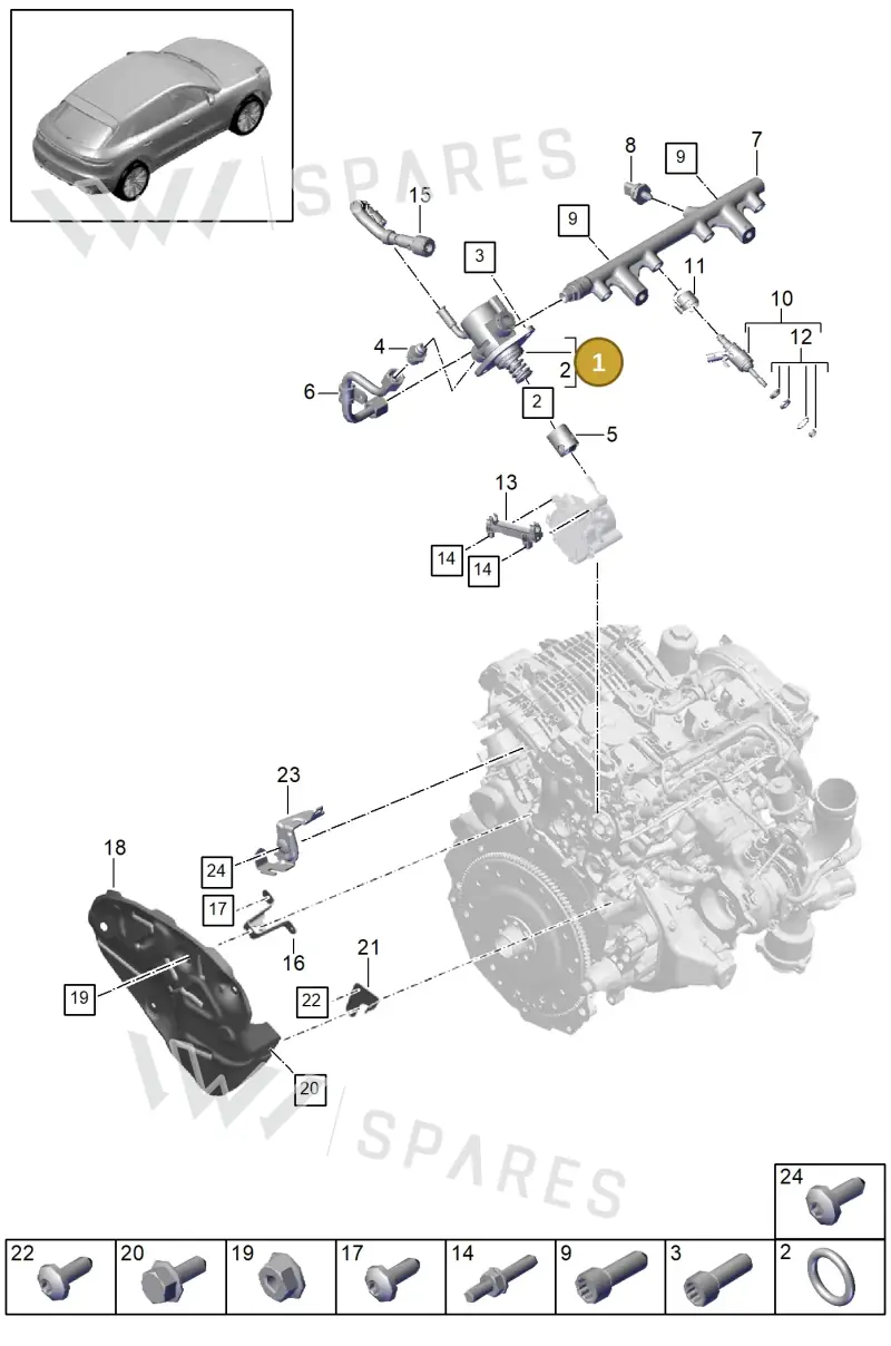 9A7127025 — Porsche Macan (2018-2022) diagram p52000014, position 1