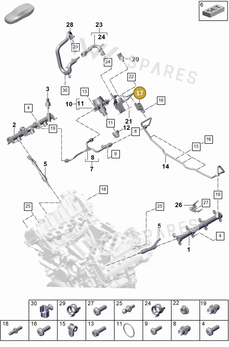 9A712741100 — Porsche Cayenne Coupe (2023-2023) diagram p60107010, position 17