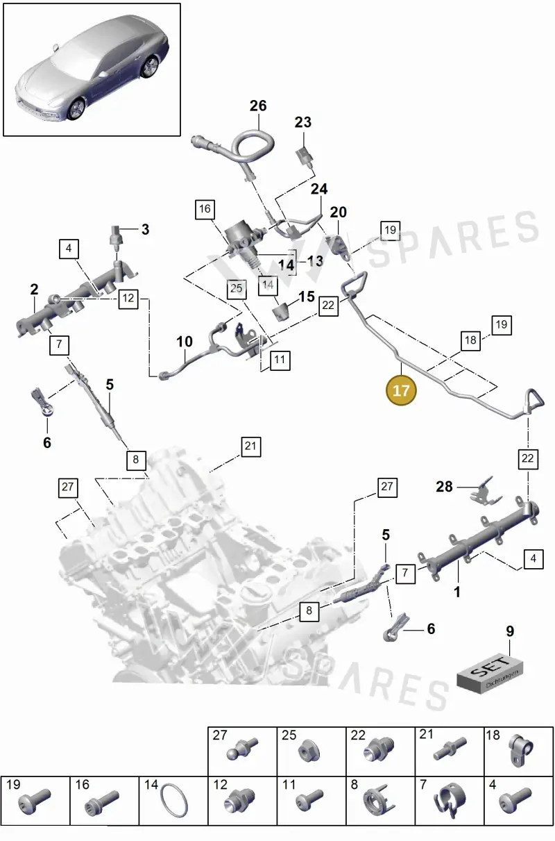 9A712750730 — Porsche Panamera (2016-2020) diagram p49107005, position 17