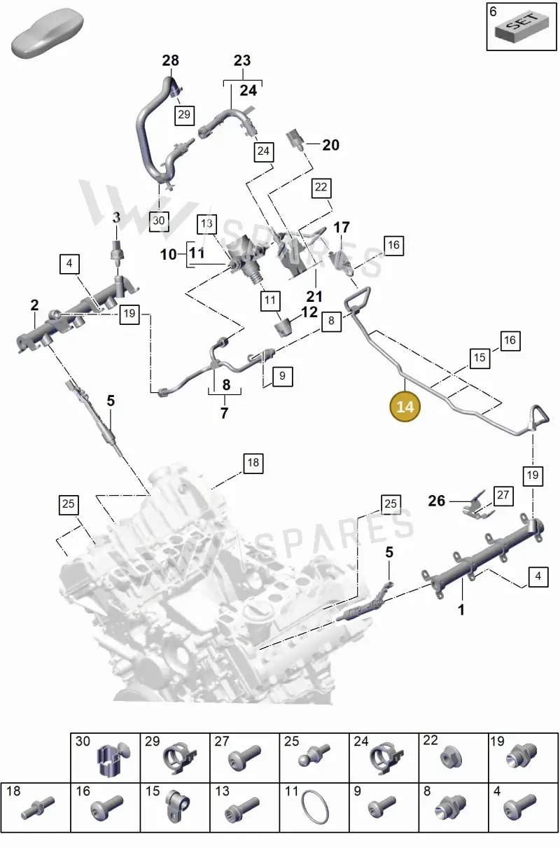 9A712750730 — Porsche Cayenne Coupe (2023-2023) diagram p60107010, position 14