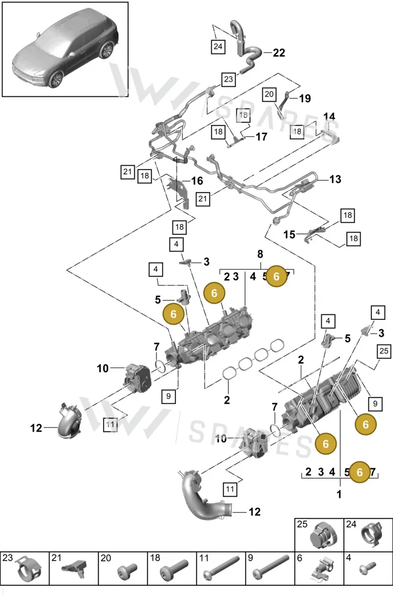9A712966700 — Porsche Cayenne (2017-2023) diagram p51107030, position 6