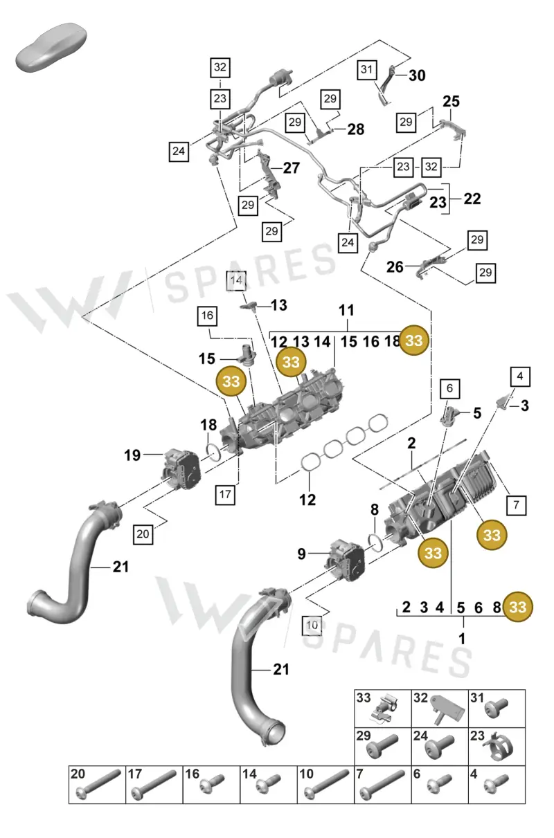 9A712966700 — Porsche Panamera (2020-2023) diagram p58107100, position 33