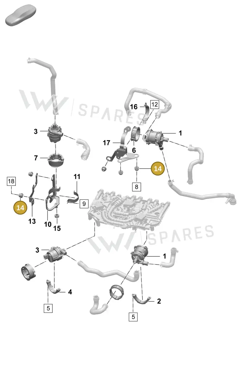 9A7129669 — Porsche Taycan Sport Turismo (2023-2025) diagram p64155000, position 14
