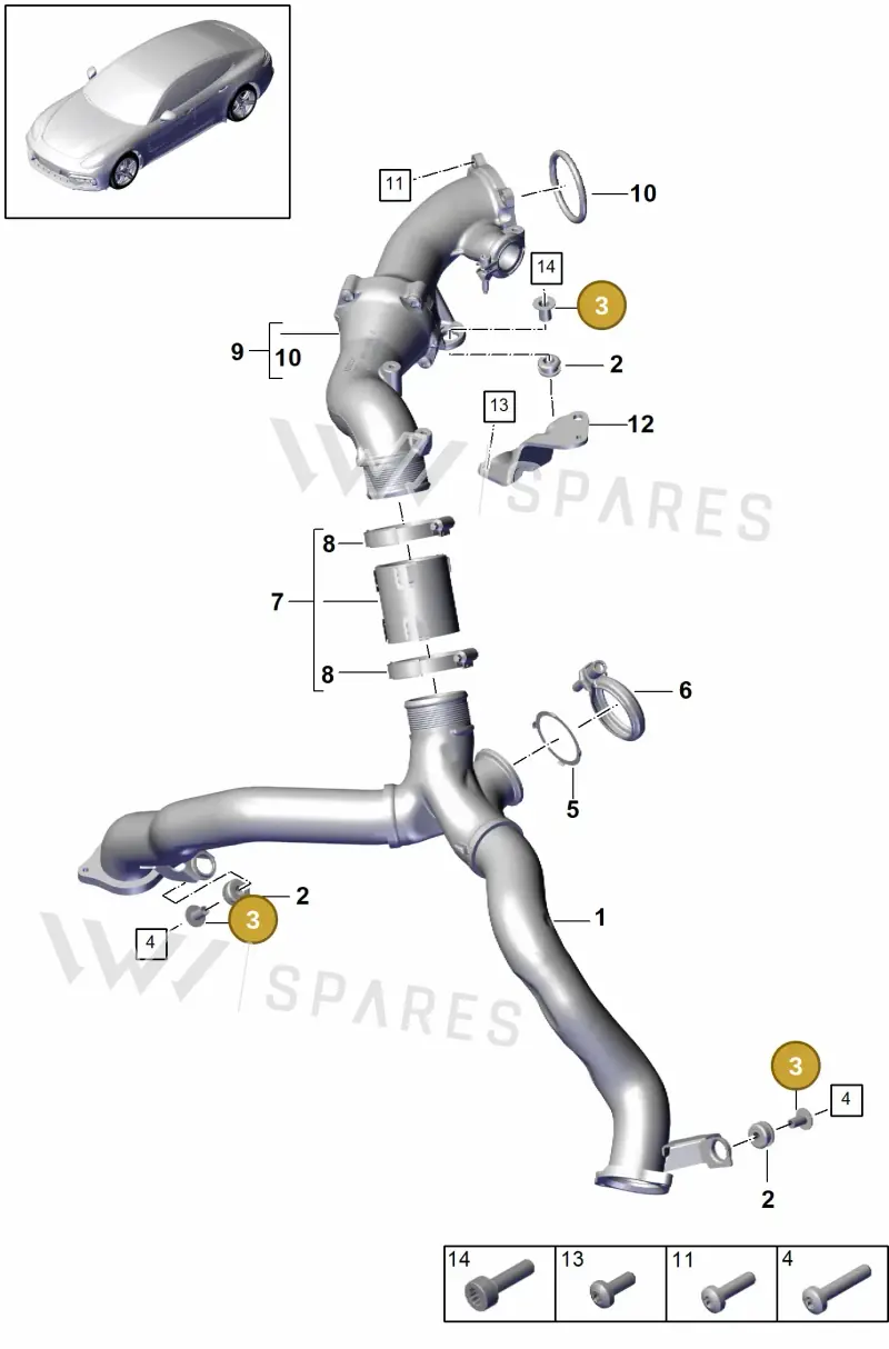 9A712973403 — Porsche Panamera (2016-2020) diagram p49107070, position 3