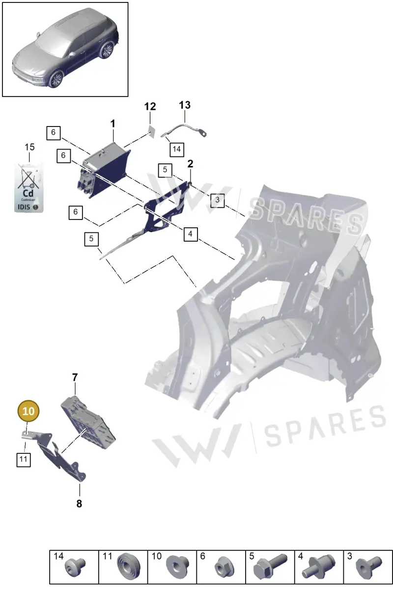 9A7129734 — Porsche Cayenne (2017-2023) diagram p51901140, position 10