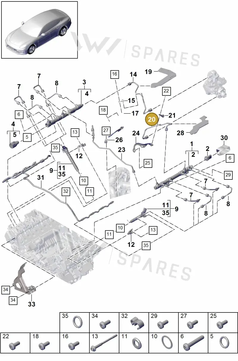 9A7130309 — Porsche Panamera (2016-2020) diagram p49107010, position 20