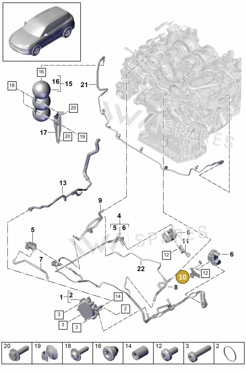 9A713040500 — Porsche Cayenne (2017-2023) diagram p51108000, position 10
