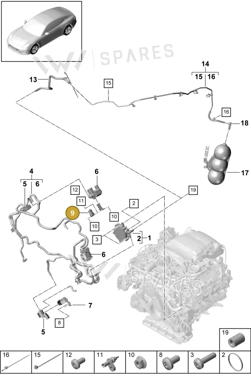 9A713040720 — Porsche Panamera (2016-2020) diagram p49108005, position 9
