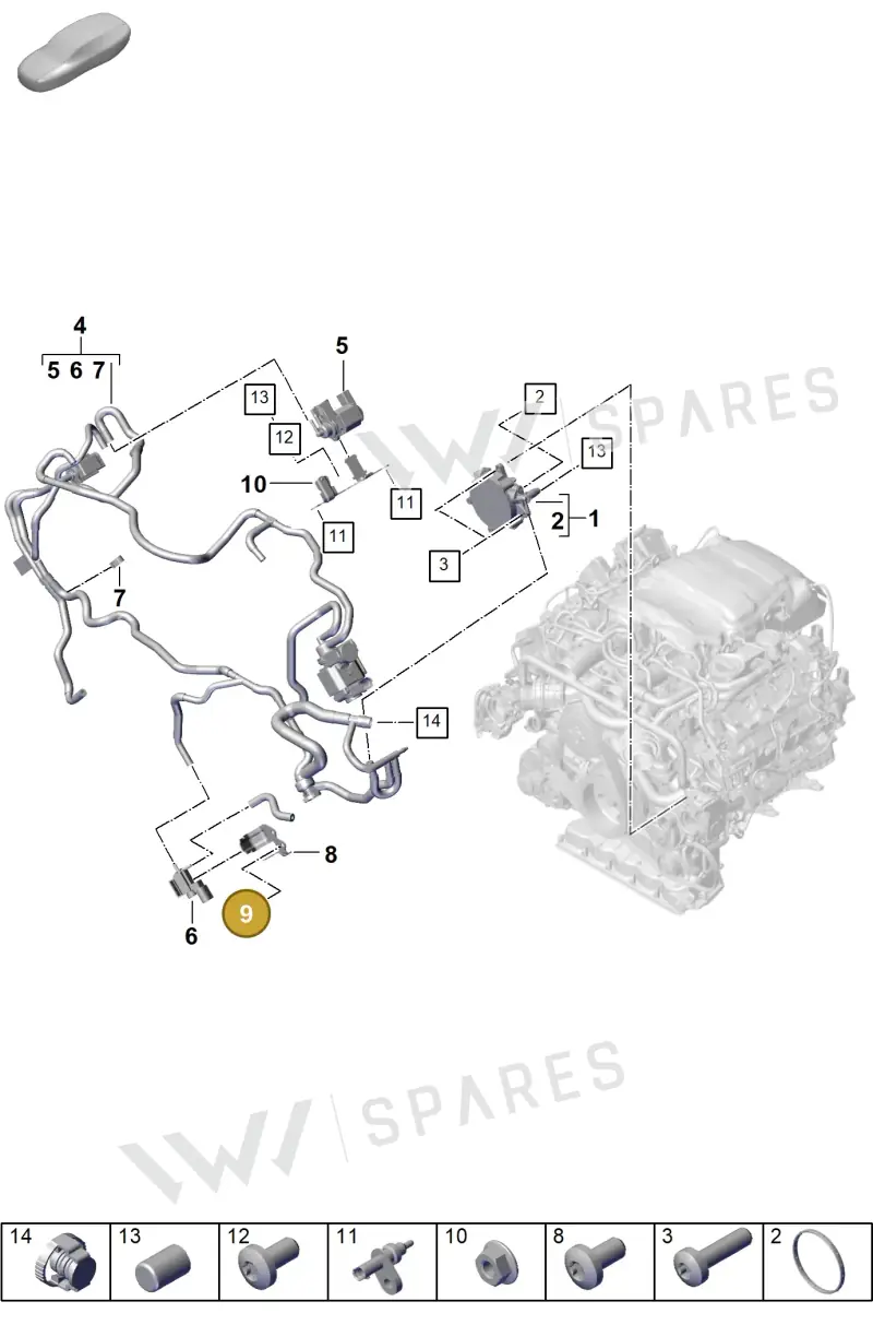 9A713040720 — Porsche Panamera (2023-2025) diagram p62108000, position 9