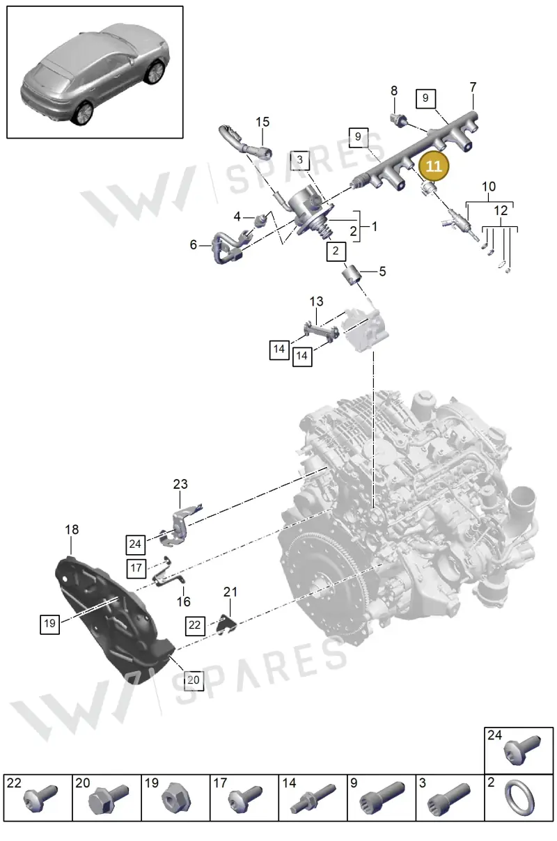 9A7133036 — Porsche Macan (2018-2022) diagram p52000014, position 11