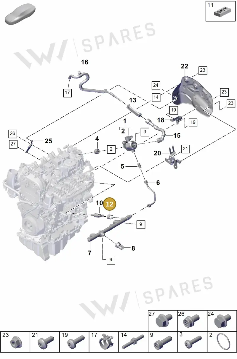 9A7133036 — Porsche Cayenne Coupe (2023-2023) diagram p60107000, position 12