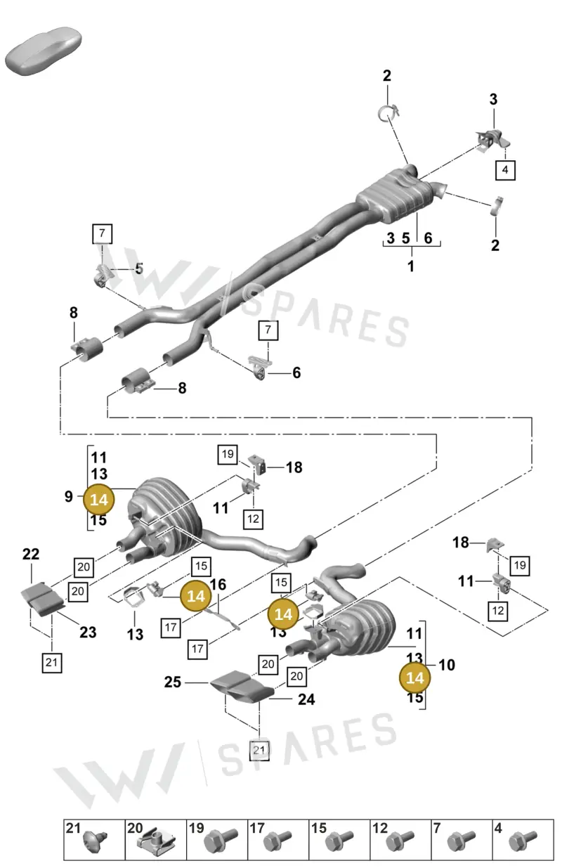 9A7133246 — Porsche Panamera (2020-2023) diagram p58203000, position 14