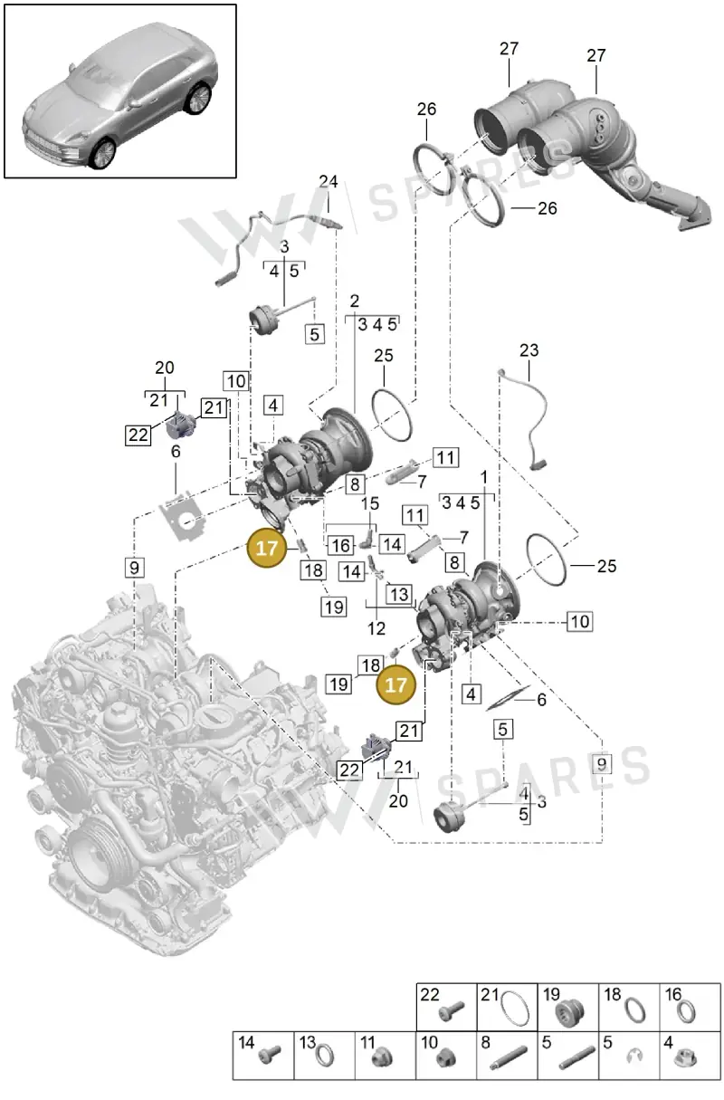 9A713355400 — Porsche Macan R4 TFSI (2018-) diagram p52000046, position 17