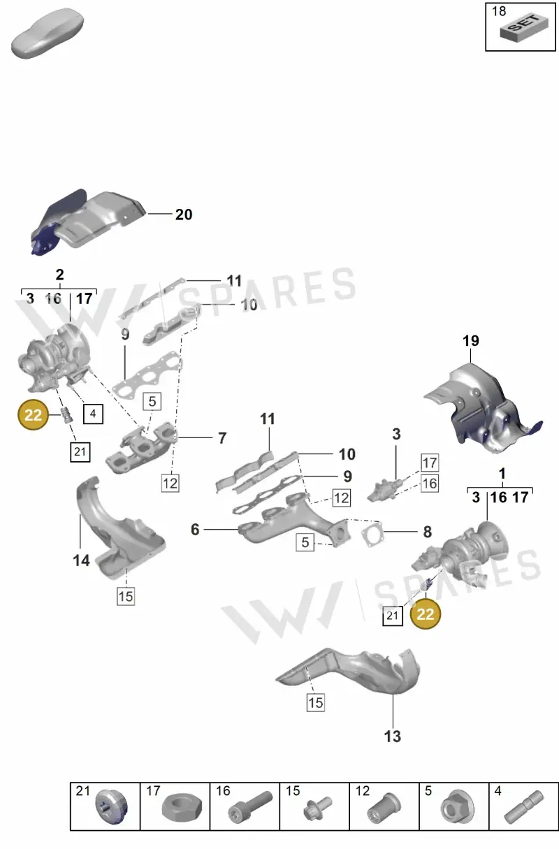 9A713355400 — Porsche 992 Carrera 4 GTS (2018-2024) diagram p53202000, position 22