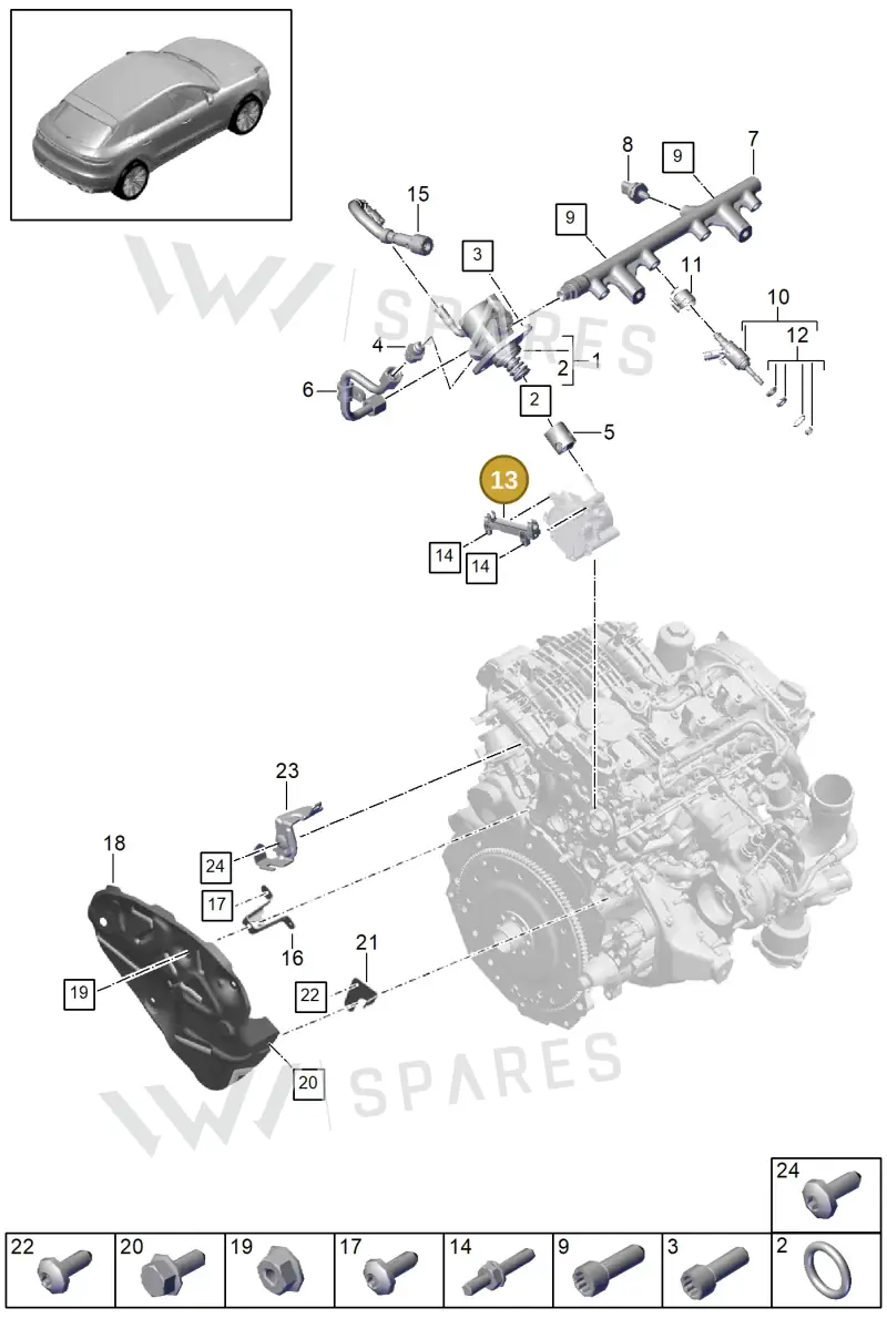 9A7133689 — Porsche Macan (2018-2022) diagram p52000014, position 13