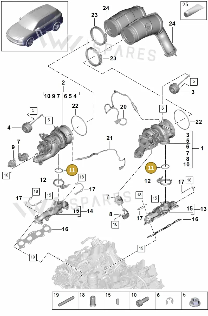 9A714503900 — Porsche Cayenne (2017-2023) diagram p51202000, position 11