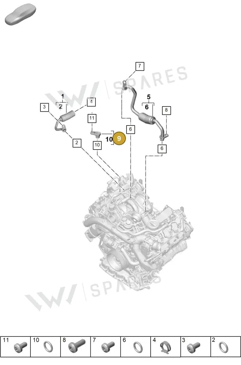 9A714504001 — Porsche Cayenne Coupe (2023-2023) diagram p60202110, position 9