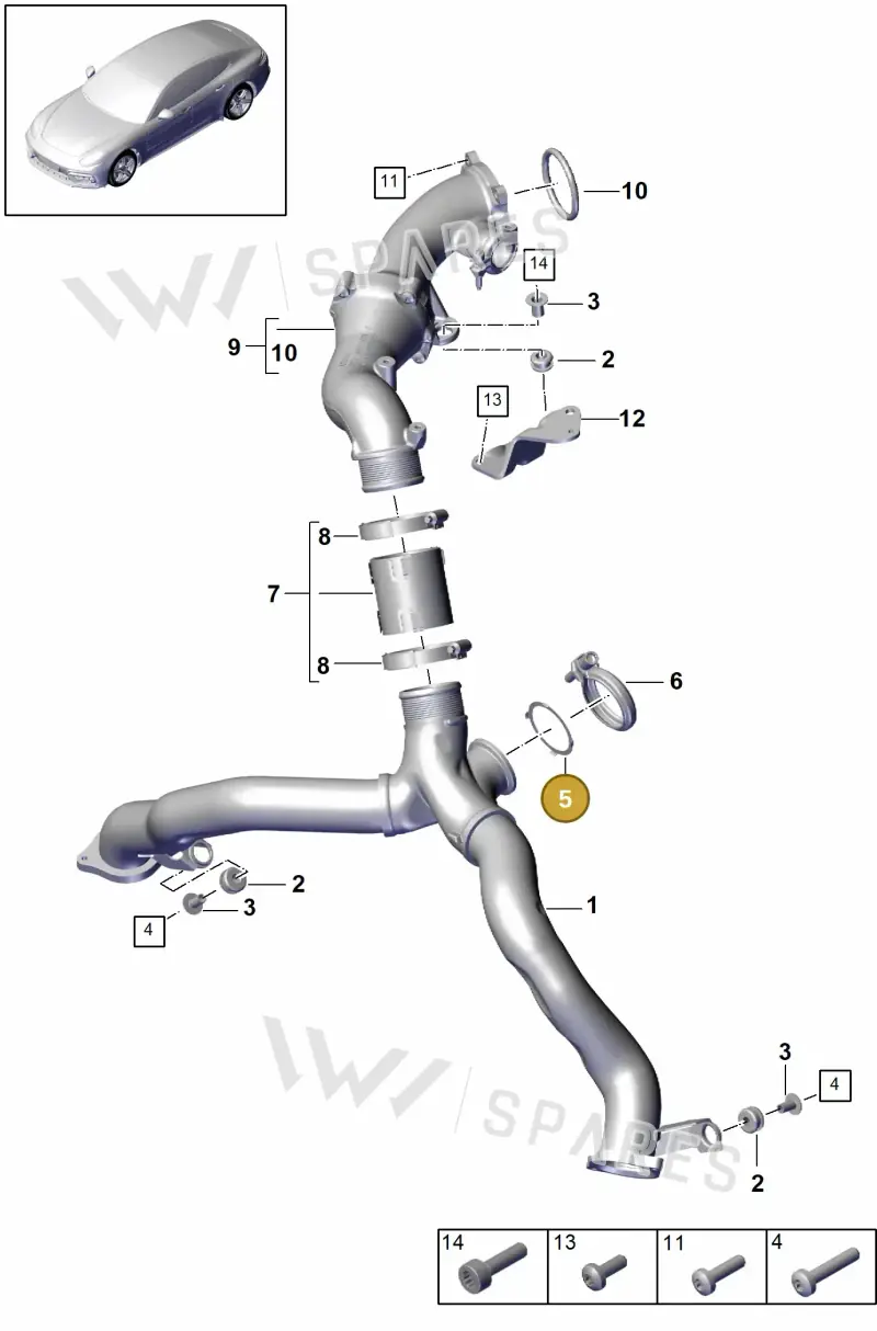 9A714511300 — Porsche Panamera (2016-2020) diagram p49107070, position 5