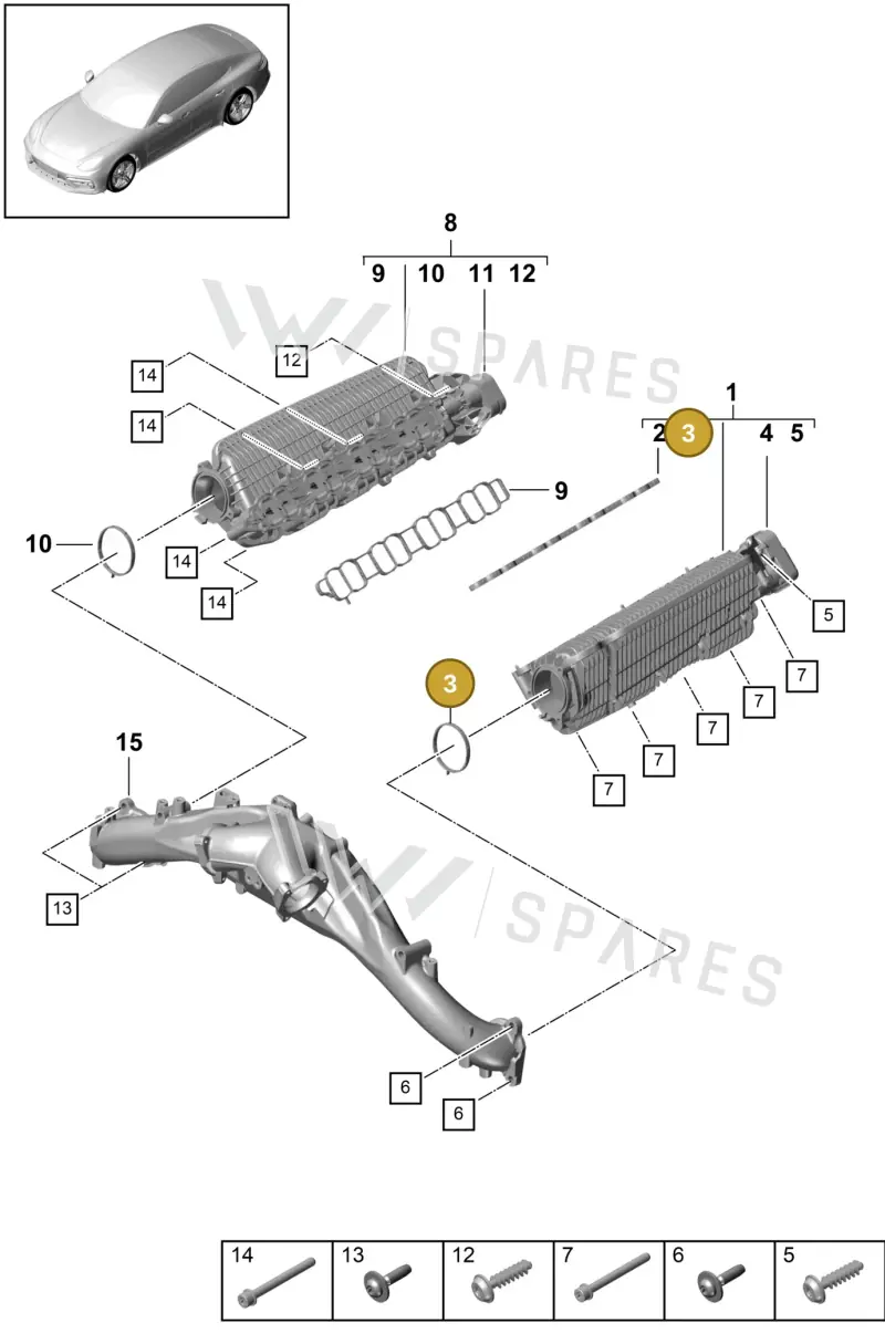 9A714521500 — Porsche Panamera (2016-2020) diagram p49107030, position 3+10