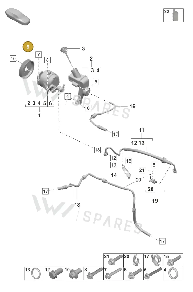 9A714523500 — Porsche 911 (2020-2022) diagram p53402120, position 9