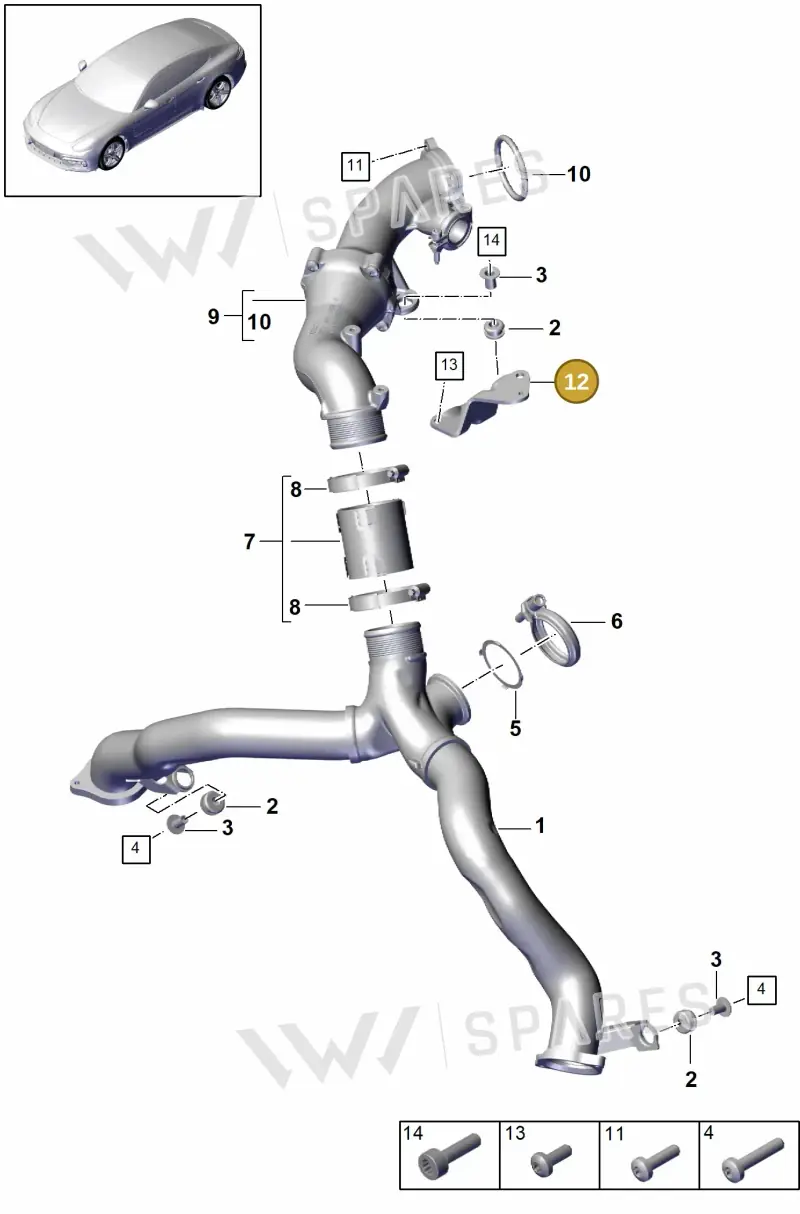 9A714528300 — Porsche Panamera (2016-2020) diagram p49107070, position 12