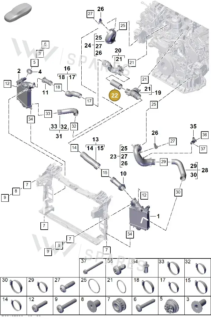 9A714540500 — Porsche Cayenne Coupe (2023-2023) diagram p60107220, position 22