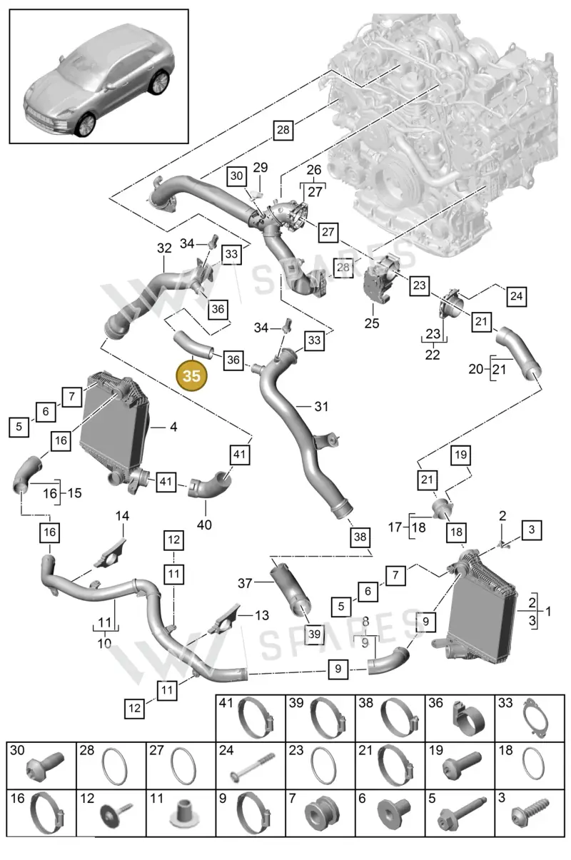 9A7145405 — Porsche Macan R4 TFSI (2018-) diagram p52000021, position 35