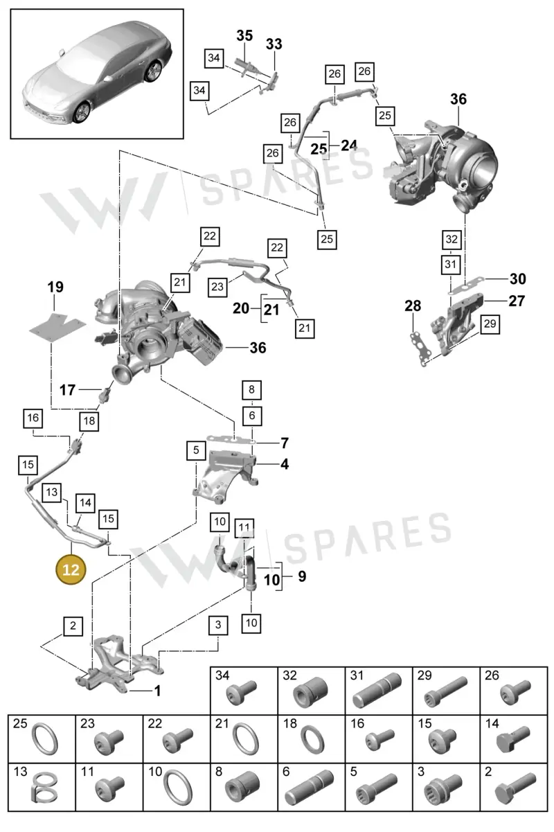 9A714582600 — Porsche Panamera (2016-2020) diagram p49202040, position 12