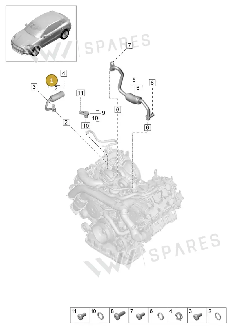 9A714592001 — Porsche Macan R4 TFSI (2018-) diagram p52000050, position 1