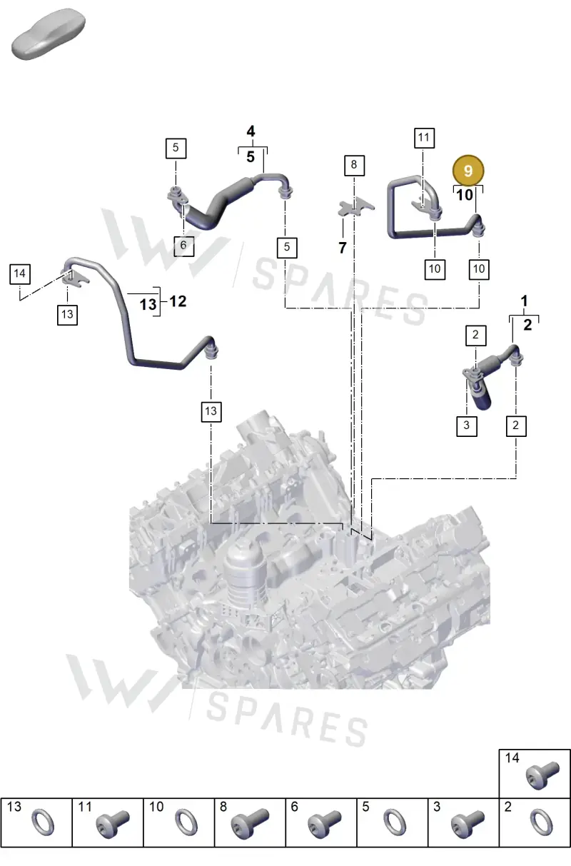 9A714594700 — Porsche Cayenne Hybrid Coupe (2023-) diagram p60202120, position 9