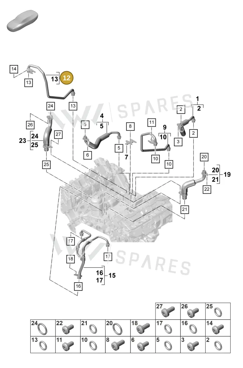 9A714594800 — Porsche Panamera (2020-2023) diagram p58202100, position 12