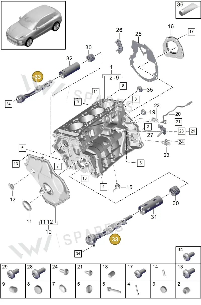 9A7198205B — Porsche Macan (2018-2022) diagram p52101111, position 33