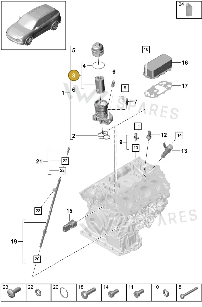 9A719840500 — Porsche Cayenne (2017-2023) diagram p51104000, position 3