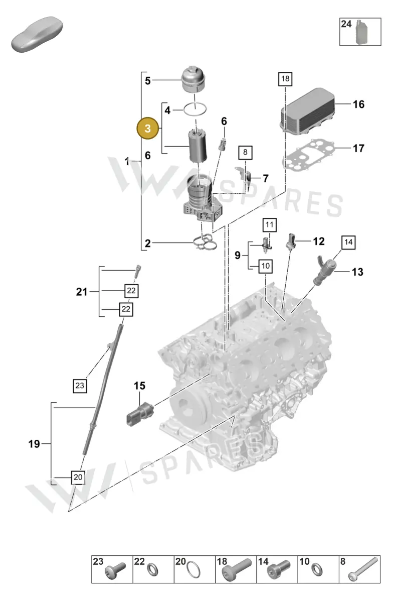 9A719840500 — Porsche Panamera (2020-2023) diagram p58104200, position 3