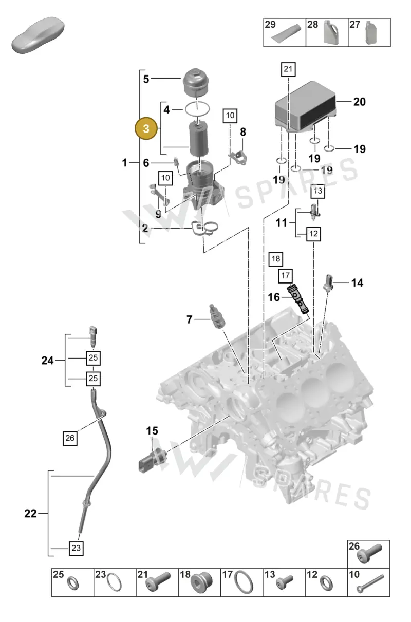 9A719840500 — Porsche Panamera (2023-2025) diagram p58104210, position 3