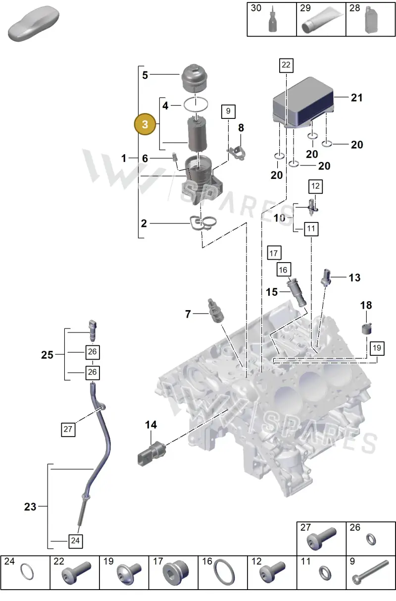 9A719840500 — Porsche Cayenne Coupe (2023-2023) diagram p60104210, position 3