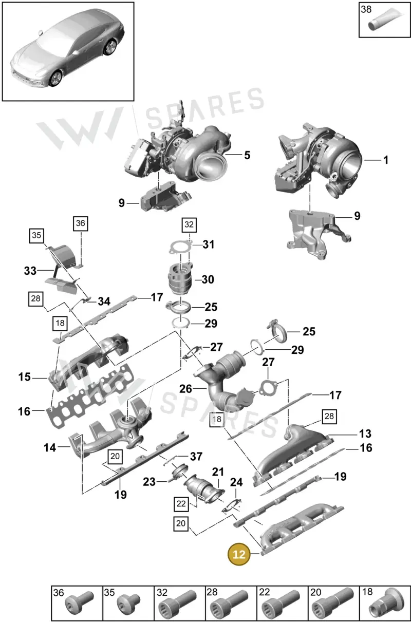 9A725303310 — Porsche Panamera (2016-2020) diagram p49202010, position 12