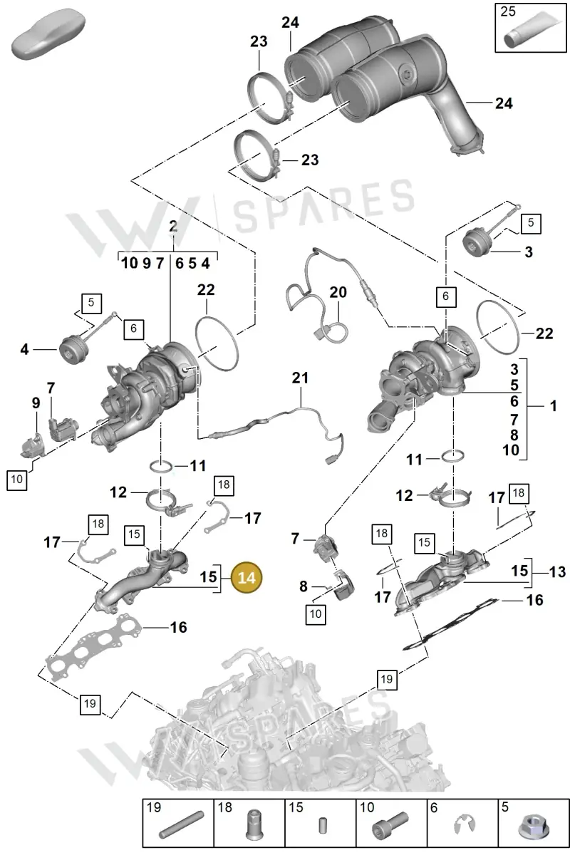 9A725303400 — Porsche Cayenne Coupe (2023-2023) diagram p60202020, position 14