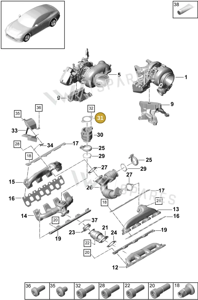 9A725311510 — Porsche Panamera (2016-2020) diagram p49202010, position 31