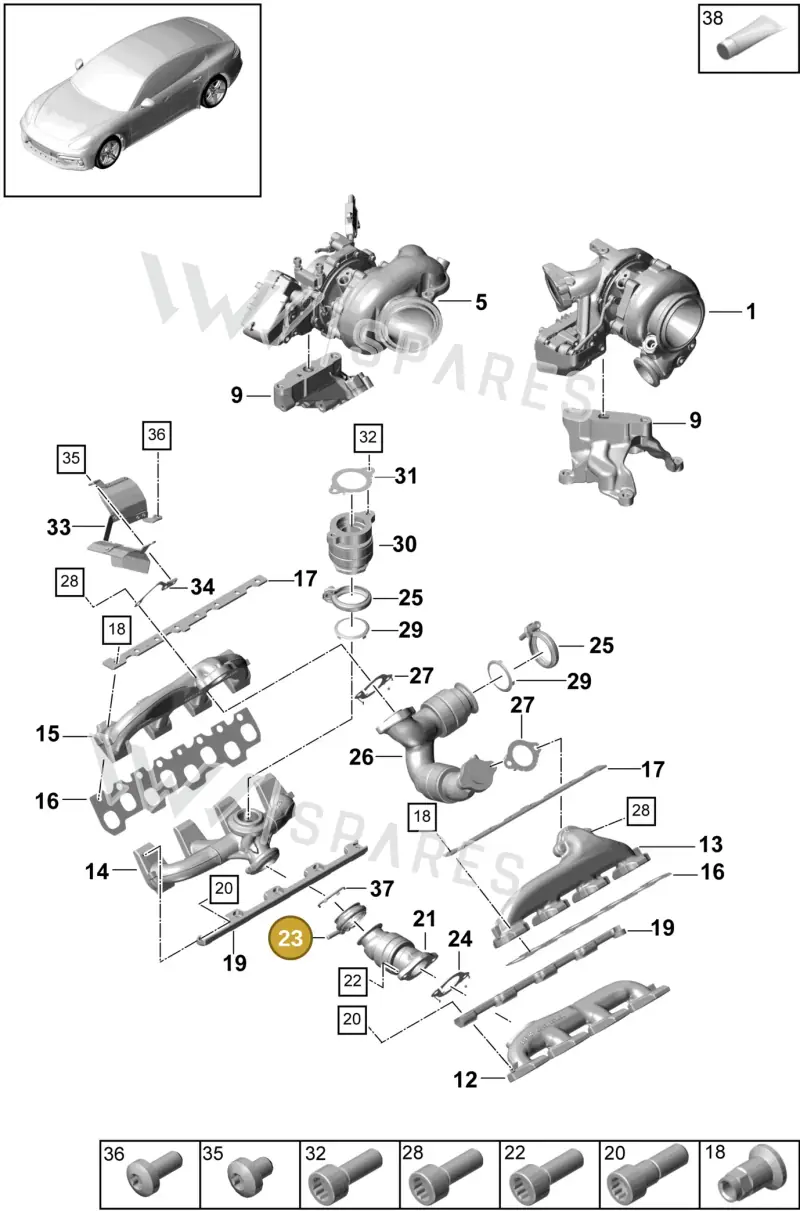 9A725313900 — Porsche Panamera (2016-2020) diagram p49202010, position 23