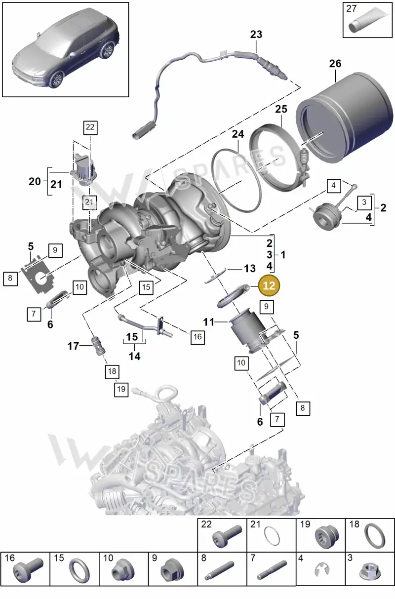 9A725313910 — Porsche Cayenne Diesel V6 (2017-2023) diagram p51202010, position 12