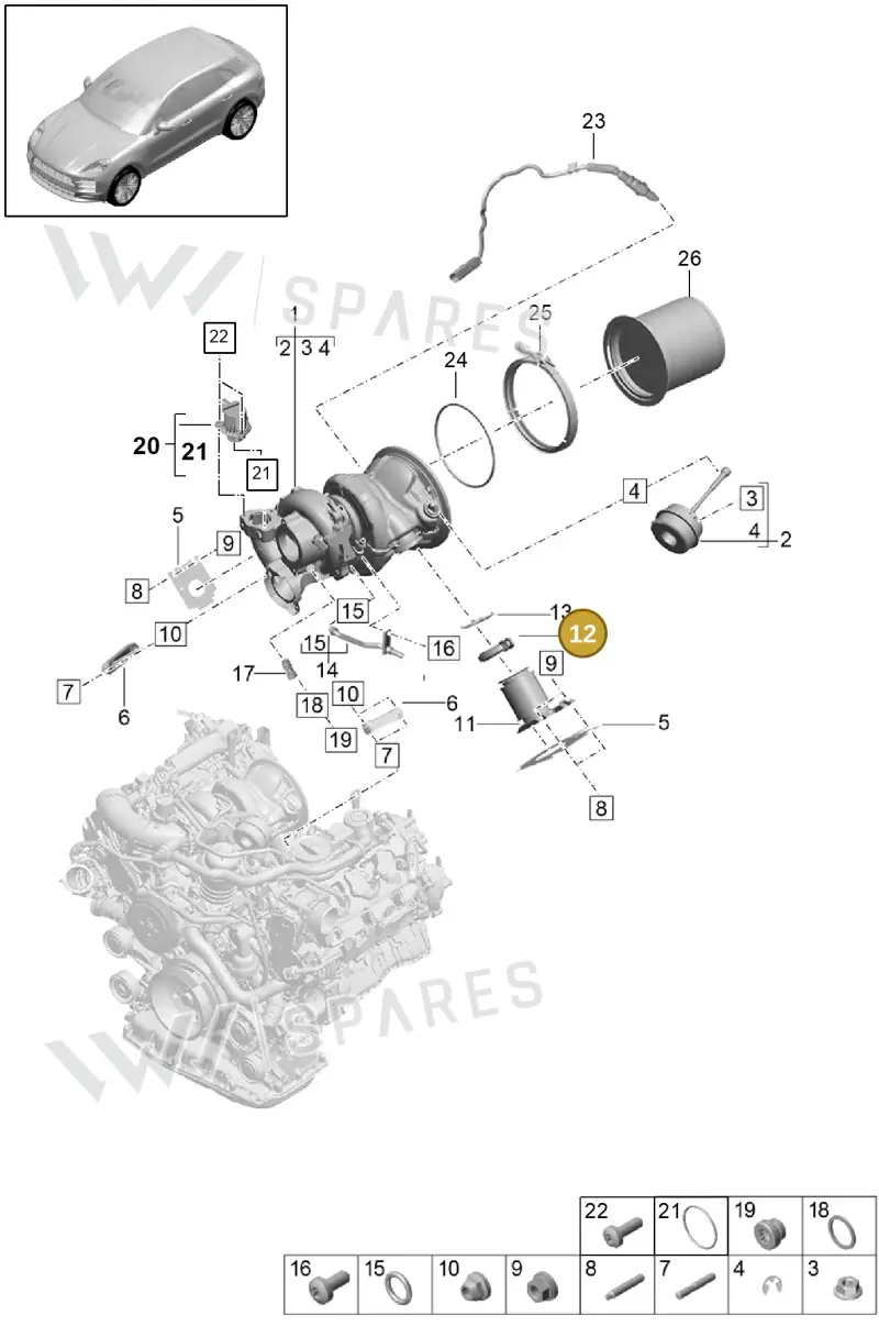 9A725313910 — Porsche Macan R4 TFSI (2018-) diagram p52000048, position 12