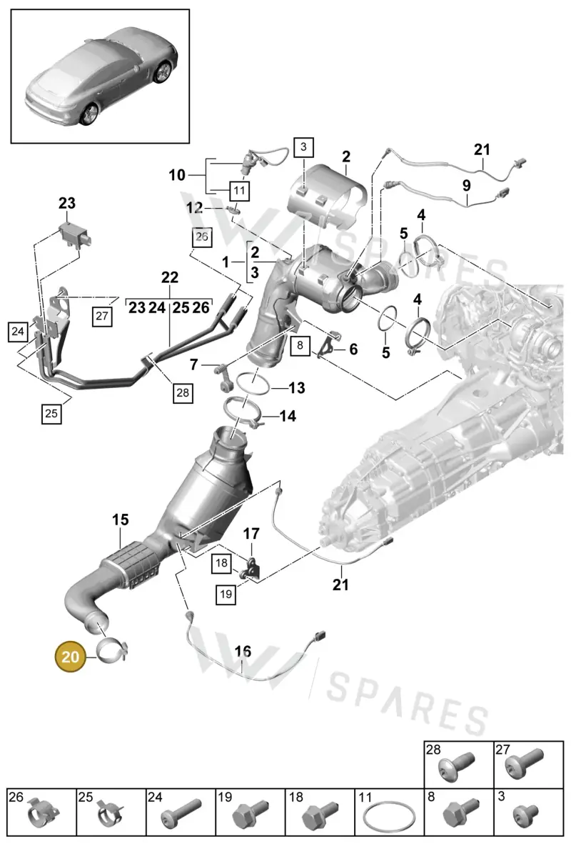 9A725313940 — Porsche Panamera 4 Hybrid (2016-2020) diagram p49202065, position 20
