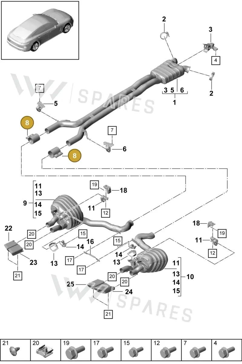 9A725314100 — Porsche Panamera (2016-2020) diagram p49203000, position 8
