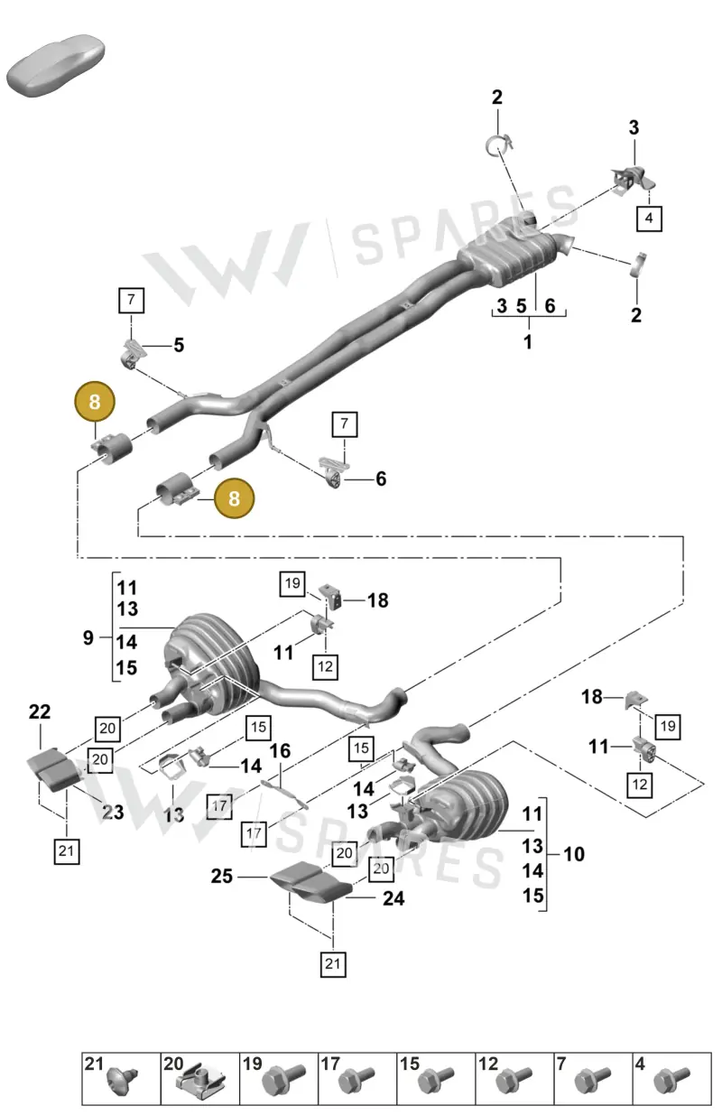 9A725314100 — Porsche Panamera (2020-2023) diagram p58203000, position 8