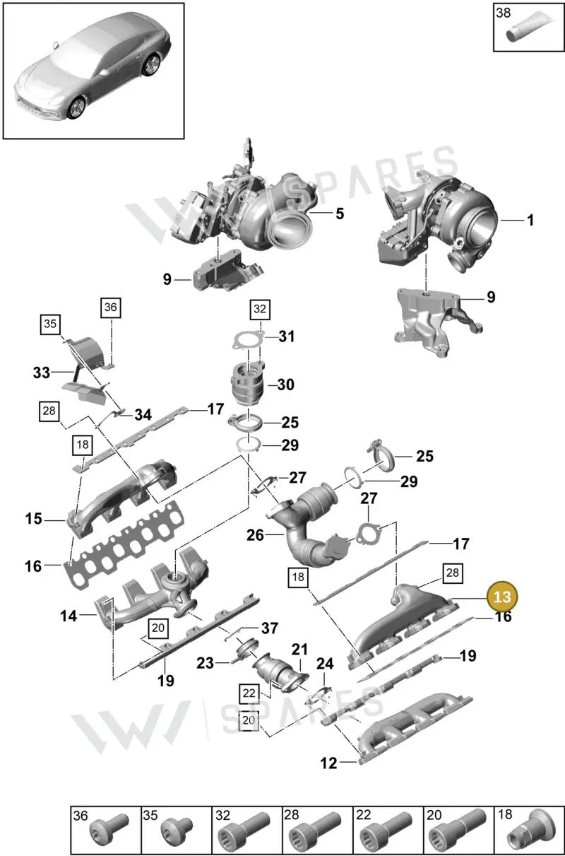9A725317100 — Porsche Panamera (2016-2020) diagram p49202010, position 13