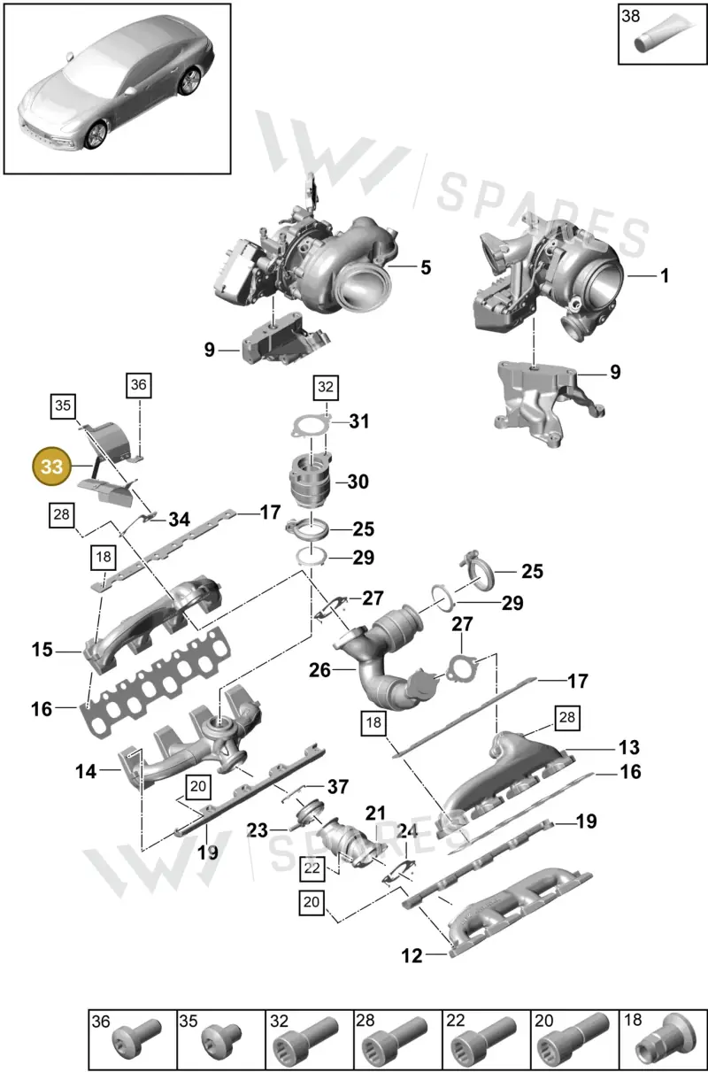 9A725322000 — Porsche Panamera (2016-2020) diagram p49202010, position 33